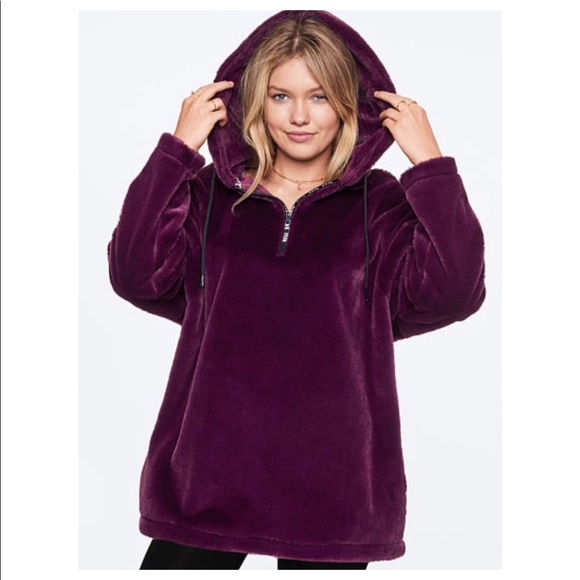 fur half zip pullover